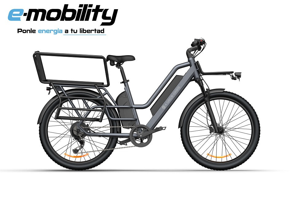 Canasto para niños montado en la bicicleta eléctrica ADO O260T, vista lateral