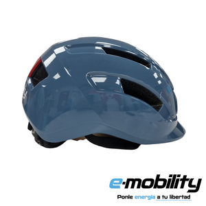 Casco Urbano Multiuso E-Mobility azul, vista lateral - E-Mobility Chile, Las Condes