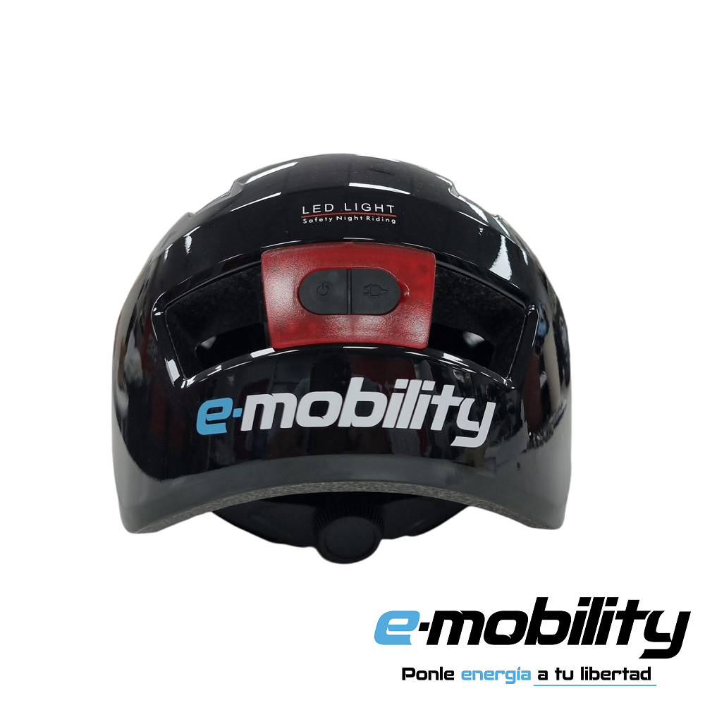 Casco Urbano Multiuso E-Mobility negro, vista trasera - E-Mobility Chile, Las Condes