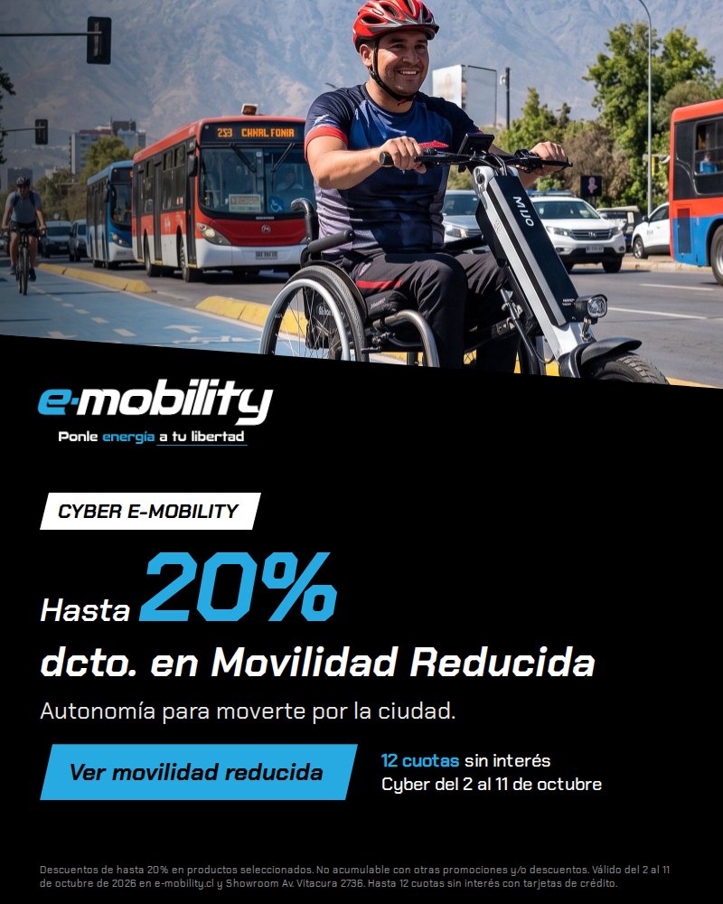 Cyber E-Mobility: hasta 20% de descuento en movilidad reducida, 12 cuotas sin interés, del 2 al 11 de octubre