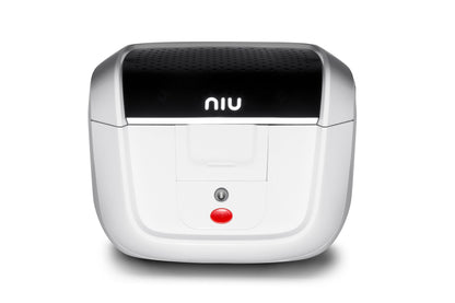 Maleta 29 Litros NIU blanco, contenido de la caja - E-Mobility Chile, Las Condes