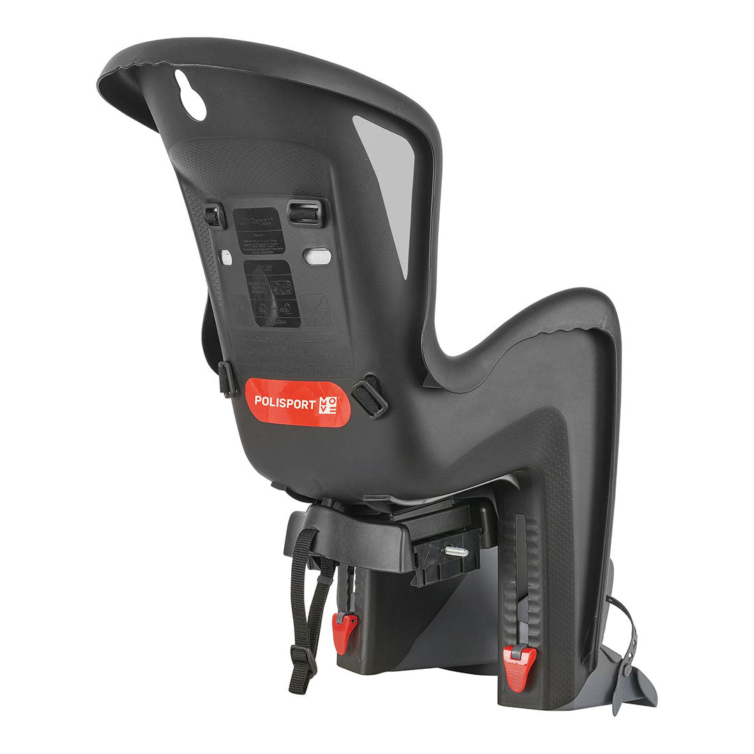 Silla Porta Bebé Polisport Bilby Maxi 29" CFS para Parrilla gris, vista lateral - E-Mobility Chile, Las Condes